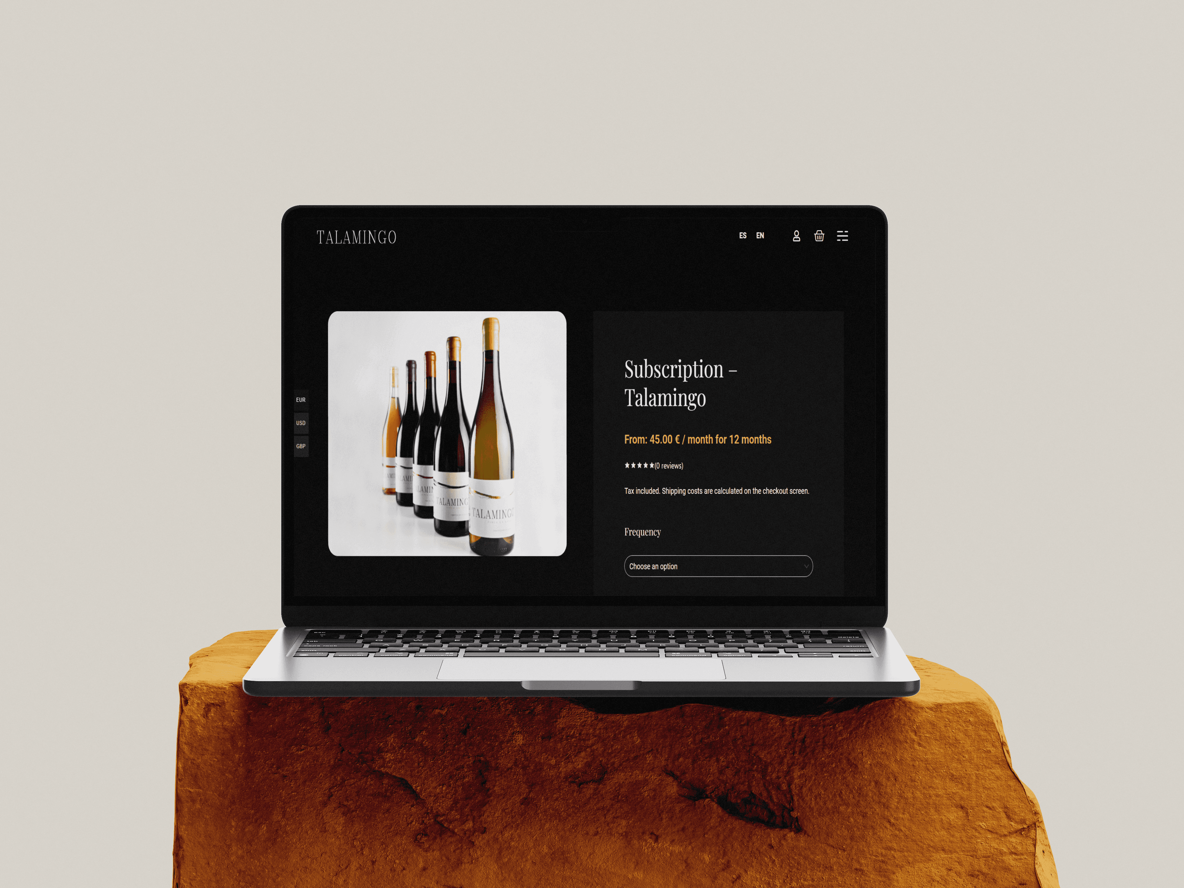 mockup Llevando un legado vinícola español online